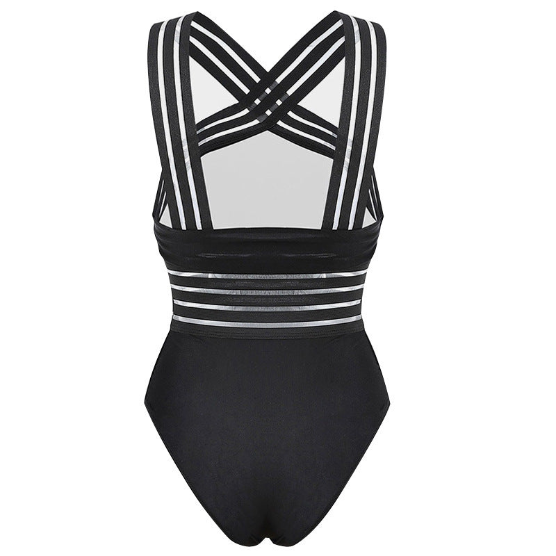 Leopard Print High-Waist One-Piece Swimsuit
