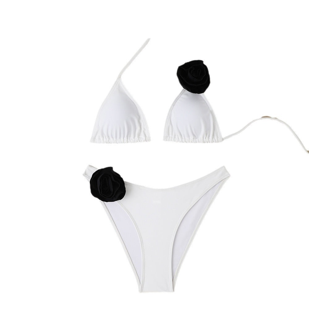 Triangle Bag Lace-up Split Swimsuit