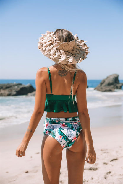 Printed Swimsuit For Women Ruffle Swimwear