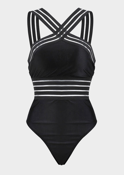 Leopard Print High-Waist One-Piece Swimsuit