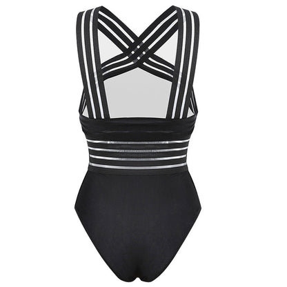 Leopard Print High-Waist One-Piece Swimsuit