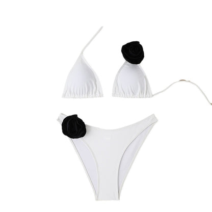 Triangle Bag Lace-up Split Swimsuit
