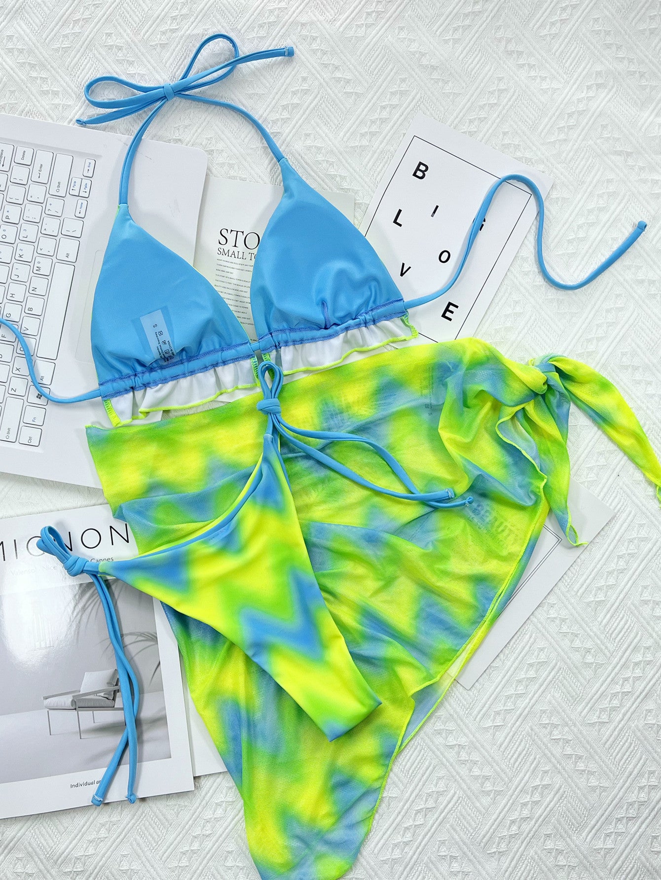 Tie-Dye Bikini with Outer Swimsuit